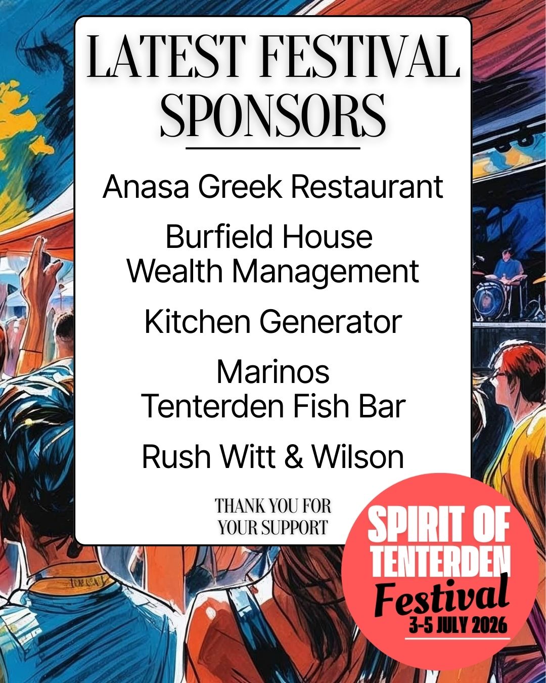 Spirit of Tenterden Festival sponsors